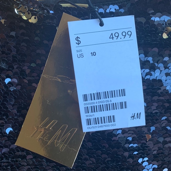 H&M Gold & Black Sequin Sequin Skirt - Picture 6 of 6